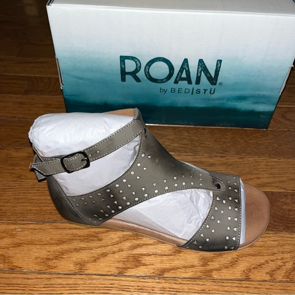 Roan by BED/STU Leather Kit Cut Out Bosco Gray Flat Sandals Women’s Size 7 - Picture 5 of 8